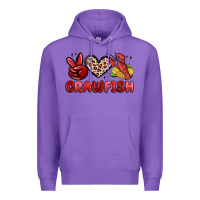 Purple peace love crawfish Premium Hoodie - MaliasSmallBusiness