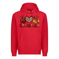 Red peace love crawfish Premium Hoodie - MaliasSmallBusiness