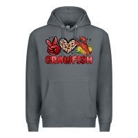 Rock peace love crawfish Premium Hoodie - MaliasSmallBusiness