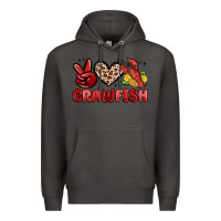 Smoke peace love crawfish Premium Hoodie - MaliasSmallBusiness