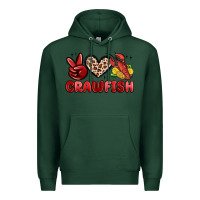 Sports Green peace love crawfish Premium Hoodie - MaliasSmallBusiness