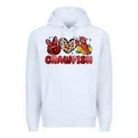 White peace love crawfish Premium Hoodie - MaliasSmallBusiness