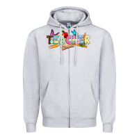 Heather Grey Easter Teacher Easter Day Zipper Hoodie - Neo Western