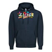 Navy Easter Teacher Easter Day Zipper Hoodie - Neo Western