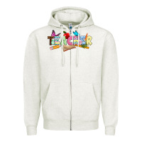 Oatmeal Heather Easter Teacher Easter Day Zipper Hoodie - Neo Western