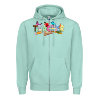 Seafoam Easter Teacher Easter Day Zipper Hoodie - Neo Western