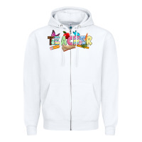 White Easter Teacher Easter Day Zipper Hoodie - Neo Western