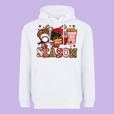 Tis The Season Baseball Heavyweight Hoodie Designed By Jasminsmagicworld