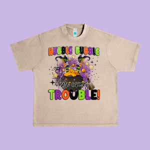 Kids Halloween Hubble Bubble Here Comes Trouble Urban Heavy Tee Designed By Barkaloodesign