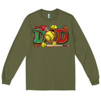 Army Green dad softball Long Sleeve Tee - Zillion Design Studio