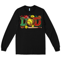 Black dad softball Long Sleeve Tee - Zillion Design Studio