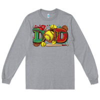 Heather Grey dad softball Long Sleeve Tee - Zillion Design Studio