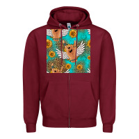 Burgundy rock n roll hands seamless pattern Zipper Hoodie - HRA Design Shop