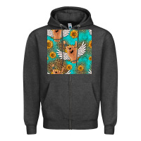 Charcoal Heather rock n roll hands seamless pattern Zipper Hoodie - HRA Design Shop