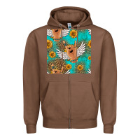 Chestnut rock n roll hands seamless pattern Zipper Hoodie - HRA Design Shop