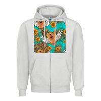 Dove Grey rock n roll hands seamless pattern Zipper Hoodie - HRA Design Shop