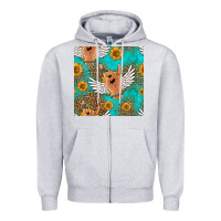 Heather Grey rock n roll hands seamless pattern Zipper Hoodie - HRA Design Shop
