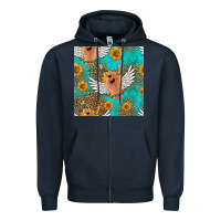 Navy rock n roll hands seamless pattern Zipper Hoodie - HRA Design Shop