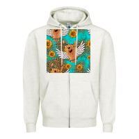Oatmeal Heather rock n roll hands seamless pattern Zipper Hoodie - HRA Design Shop
