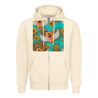 Sandshell rock n roll hands seamless pattern Zipper Hoodie - HRA Design Shop