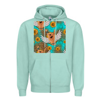 Seafoam rock n roll hands seamless pattern Zipper Hoodie - HRA Design Shop