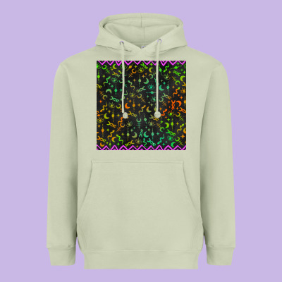 Halloween Witch Symbols Seamless Pattern Heavyweight Hoodie Designed By Bundleandbundleshop