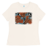 Bone leopard cowhide background Ladies Tee - BarkalooDesign