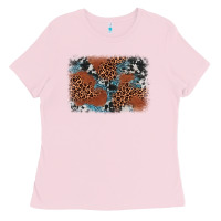 Bubblegum Pink leopard cowhide background Ladies Tee - BarkalooDesign