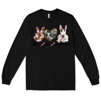 Black peace love bull terrier Long Sleeve Tee - RanaPortraitStore