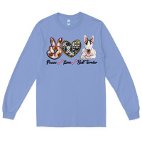 Colony Blue peace love bull terrier Long Sleeve Tee - RanaPortraitStore