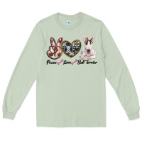 Matcha peace love bull terrier Long Sleeve Tee - RanaPortraitStore