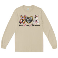 Mushroom peace love bull terrier Long Sleeve Tee - RanaPortraitStore