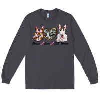 Smoke peace love bull terrier Long Sleeve Tee - RanaPortraitStore