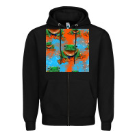 Black funny frogs seamless pattern Zipper Hoodie - HRA Design Shop