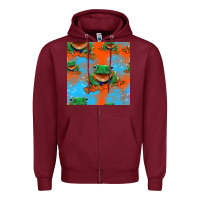 Burgundy funny frogs seamless pattern Zipper Hoodie - HRA Design Shop