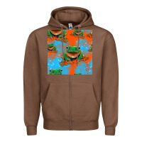 Chestnut funny frogs seamless pattern Zipper Hoodie - HRA Design Shop