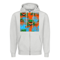 Dove Grey funny frogs seamless pattern Zipper Hoodie - HRA Design Shop