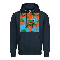 Navy funny frogs seamless pattern Zipper Hoodie - HRA Design Shop