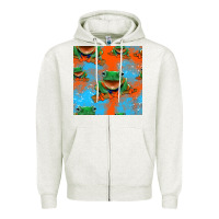 Oatmeal Heather funny frogs seamless pattern Zipper Hoodie - HRA Design Shop