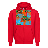 Red funny frogs seamless pattern Zipper Hoodie - HRA Design Shop
