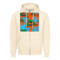 Sandshell funny frogs seamless pattern Zipper Hoodie - HRA Design Shop
