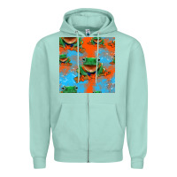 Seafoam funny frogs seamless pattern Zipper Hoodie - HRA Design Shop