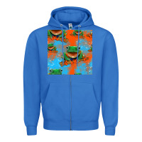 True Royal funny frogs seamless pattern Zipper Hoodie - HRA Design Shop