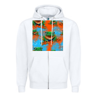 White funny frogs seamless pattern Zipper Hoodie - HRA Design Shop