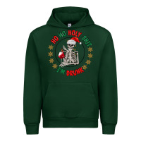 Forest Green ho ho holly shit skeleton santa Urban Hoodie - MaliasSmallBusiness