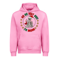 Fuchsia Pink ho ho holly shit skeleton santa Urban Hoodie - MaliasSmallBusiness