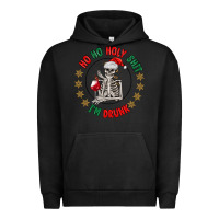 Pigment Black ho ho holly shit skeleton santa Urban Hoodie - MaliasSmallBusiness