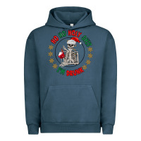 Pigment Midnight Navy ho ho holly shit skeleton santa Urban Hoodie - MaliasSmallBusiness