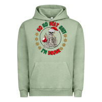 Pigment Oil Green ho ho holly shit skeleton santa Urban Hoodie - MaliasSmallBusiness