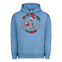 Pigment Pebble Blue ho ho holly shit skeleton santa Urban Hoodie - MaliasSmallBusiness